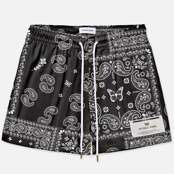 Ryoko Rain Adult Shorts- ORIGINAL BLACK PAISLEY (size small) - Picture 1 of 1